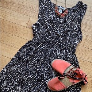 Kenneth Cole jersey dress brown white womens size large